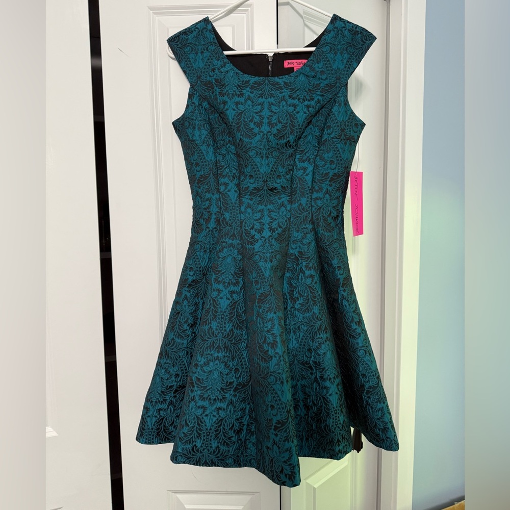Betsey Johnson Teal Fit and Flare Cocktail Dress NWT